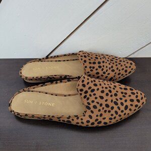 NEW Sun + Stone Ninnaf Womens Size 6 M Leopard Print Slip-On Flats